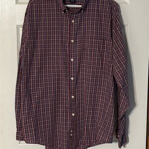Cherokee‎ Red and Blue Casual Button Down Shirt